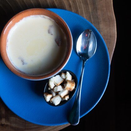 Крем-суп сырный с беконом