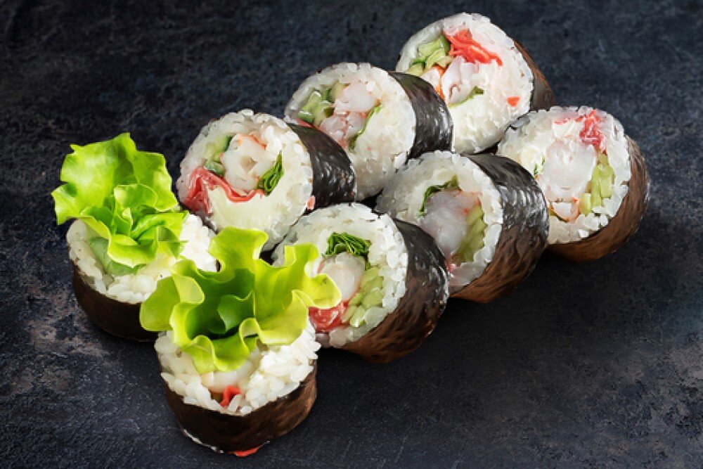 Весенний ролл с креветкой и имбирем