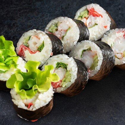 Весенний ролл с креветкой и имбирем