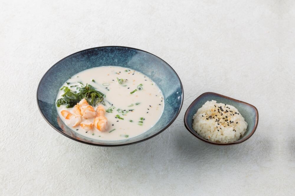 Сливочный суп с тигровой креветкой