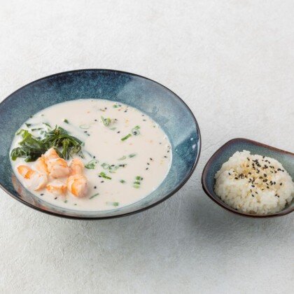 Сливочный суп с тигровой креветкой