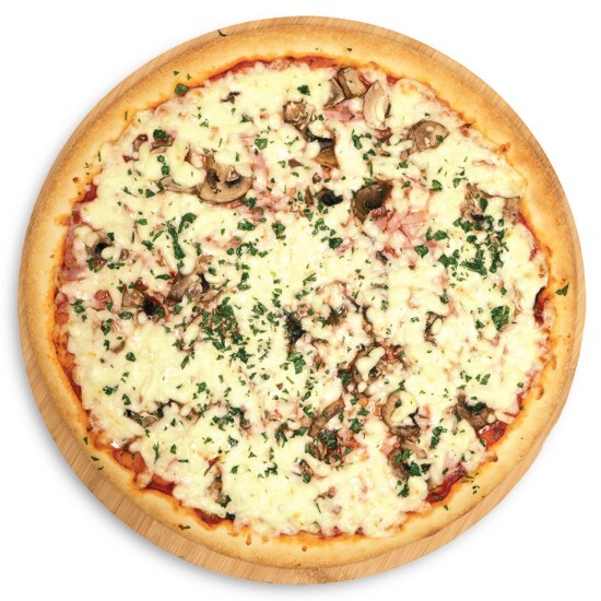 Пицца с ветчиной и грибами