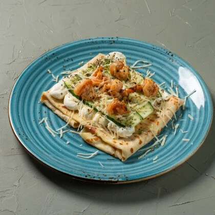 Блин с креветкой  под соусом 1000 островов