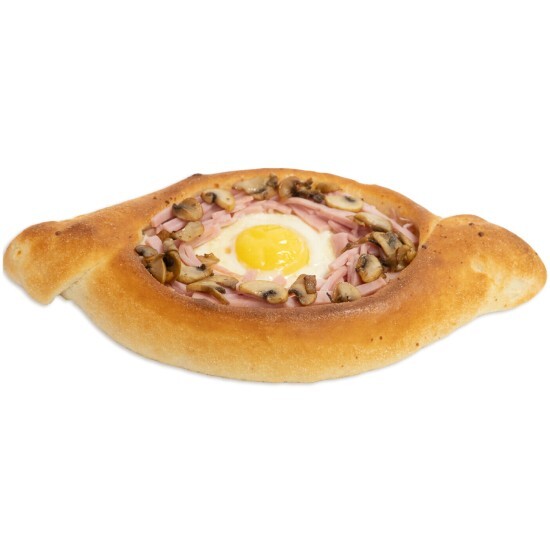 Хачапури с ветчиной и грибами