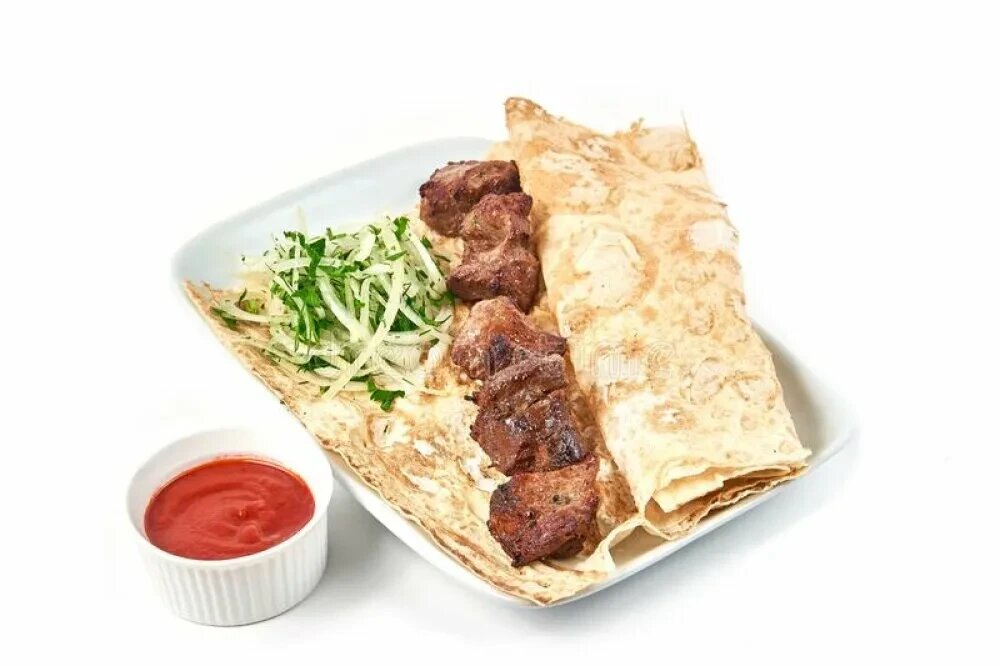 Мини-шашлык в лаваше