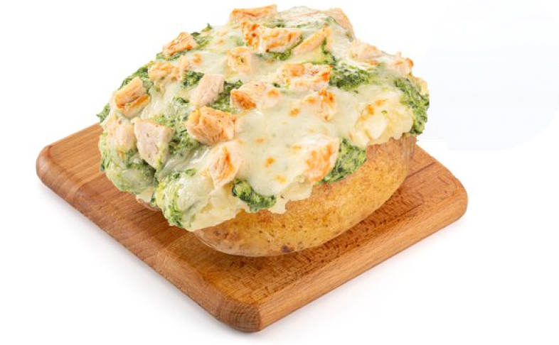 Картошка с курочкой и шпинатом