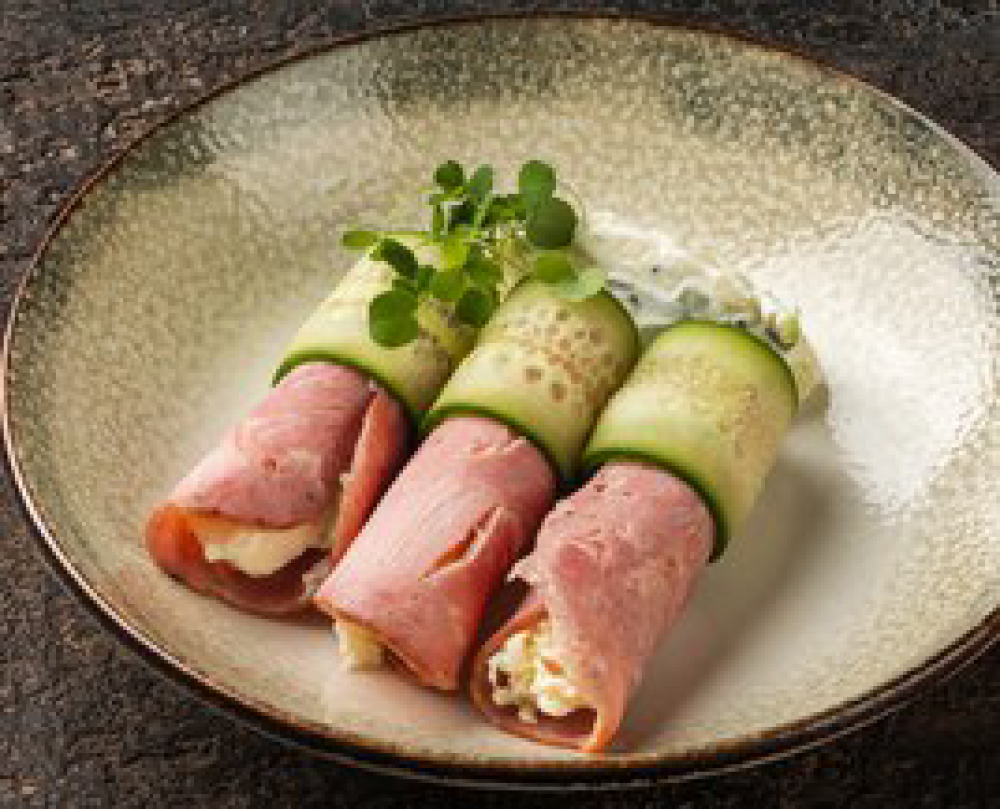 Рулетики из ветчины