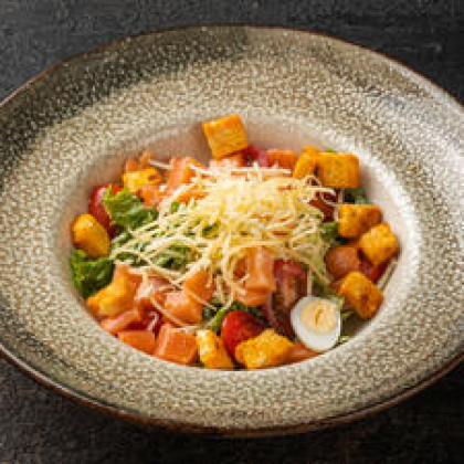 Салат Цезарь С Семгой  400гр