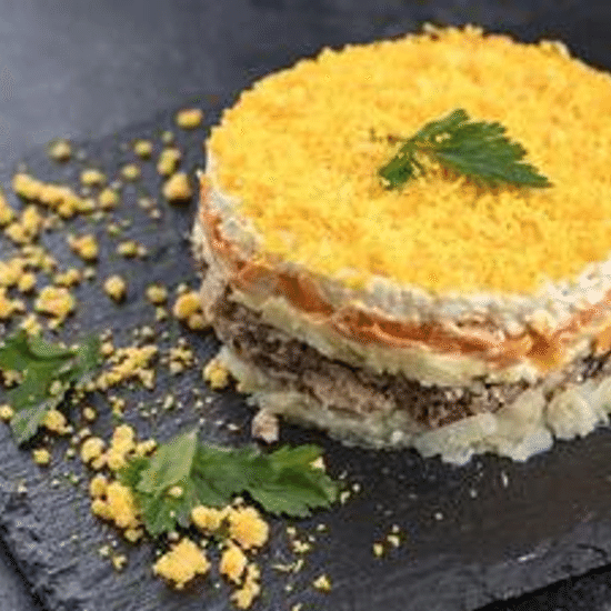 Салат Мимоза с семгой