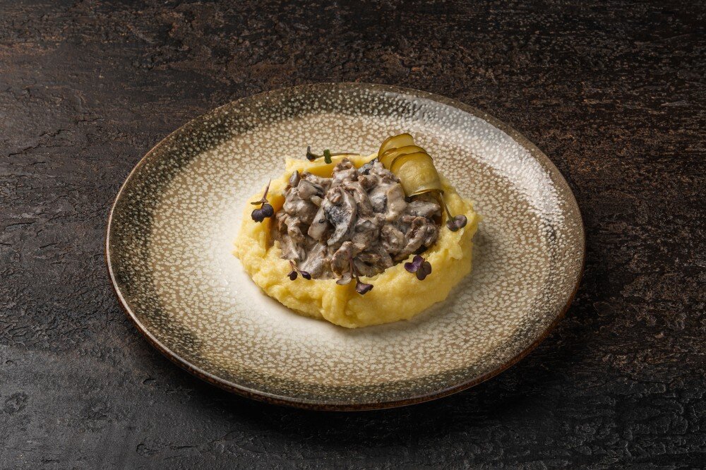 Бефстроганов с пюре