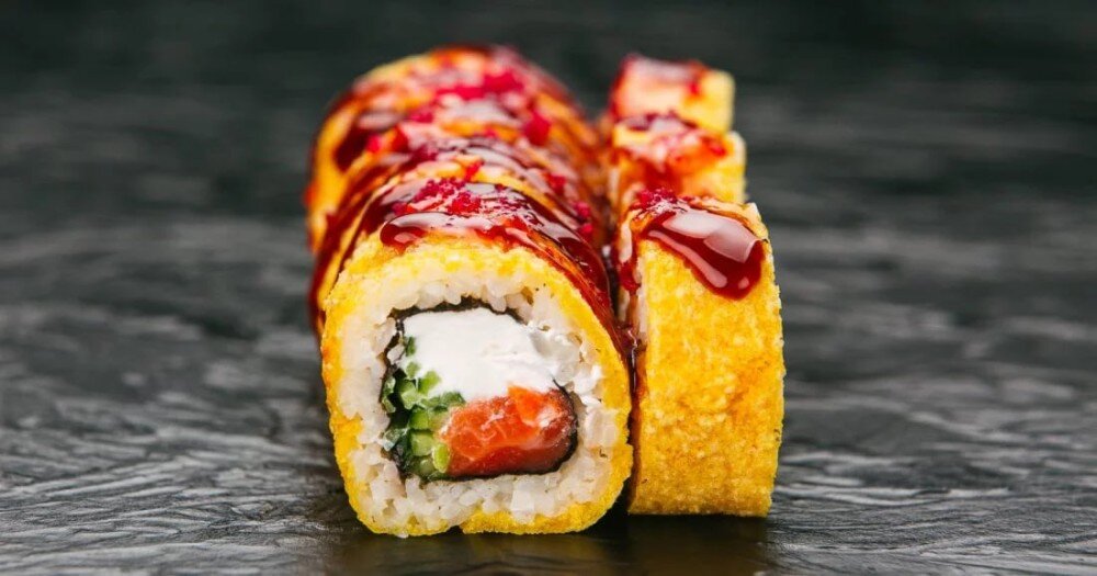 Ролл "Жареный с лососем"