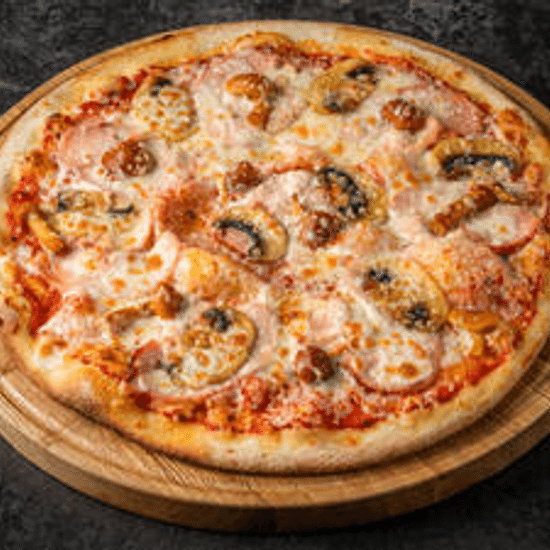 С копченой курицей и грибами