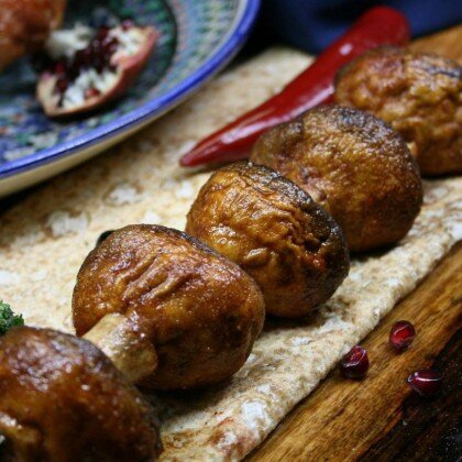 Грибы на мангале