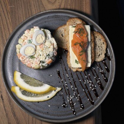 Оливье с сёмгой