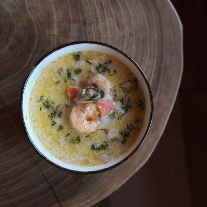 Уха по-фински со сливками