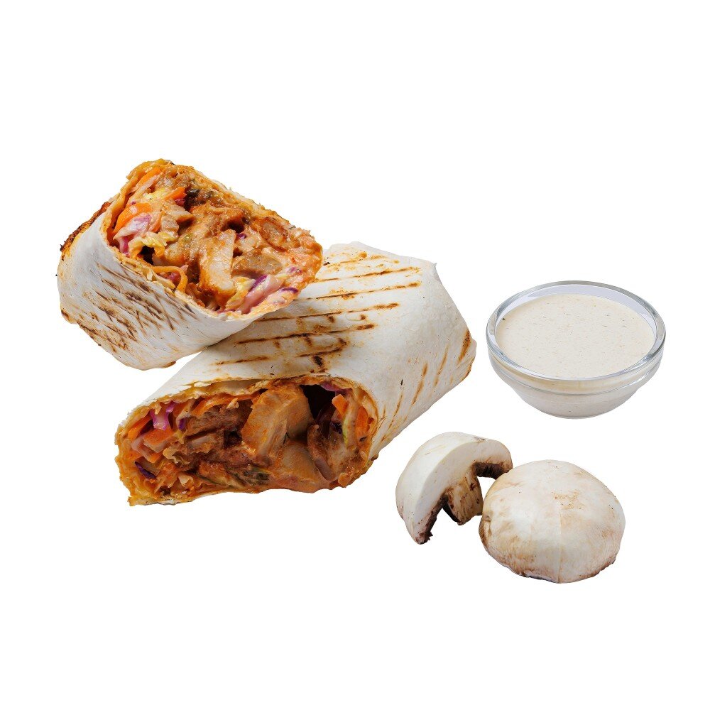 Шаурма с соусом "белые грибы" и шампиньонами