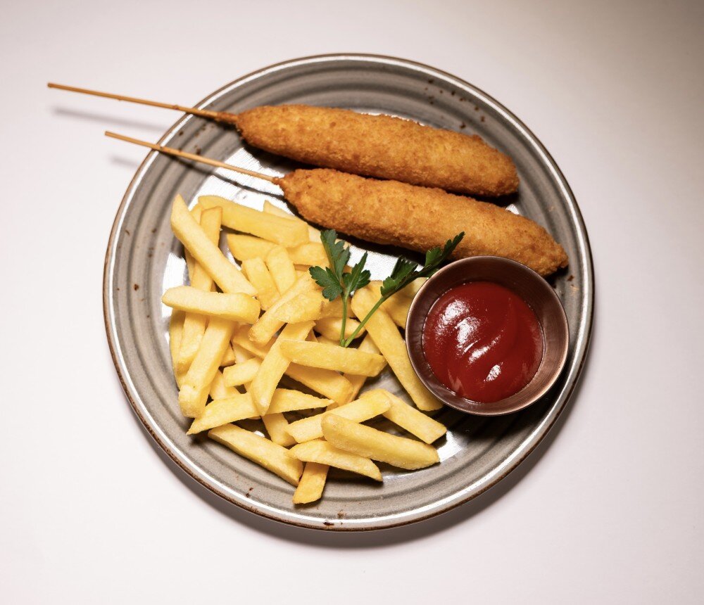 Крокеты из цыплёнка с картофелем фри