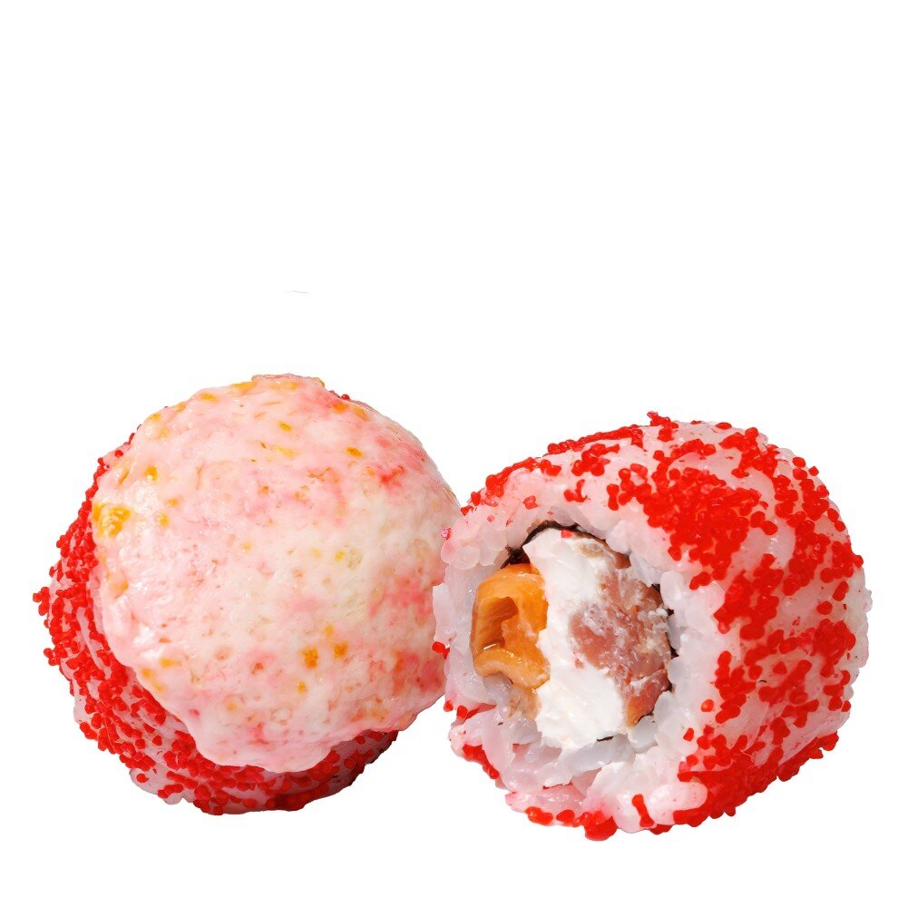 Запеченный ролл с тунцом и слабосоленым лососем