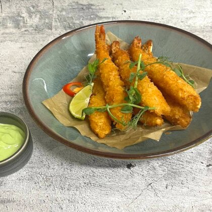 Креветка темпура с соусом манго-чили