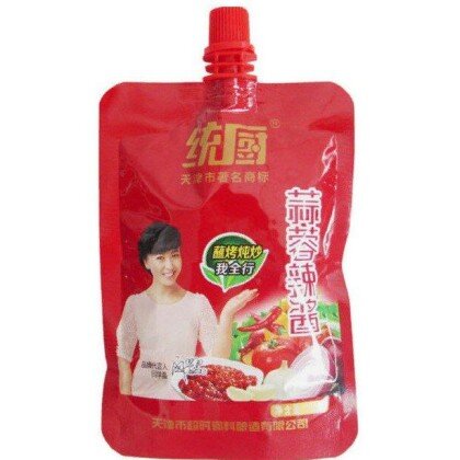 Острая аджика из соевых бобов и перца чили с чесноком. 100г