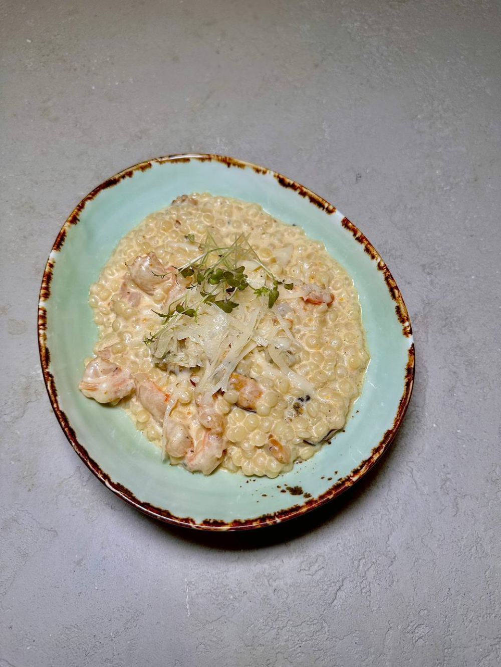 Макароны птитим креветки и мидии