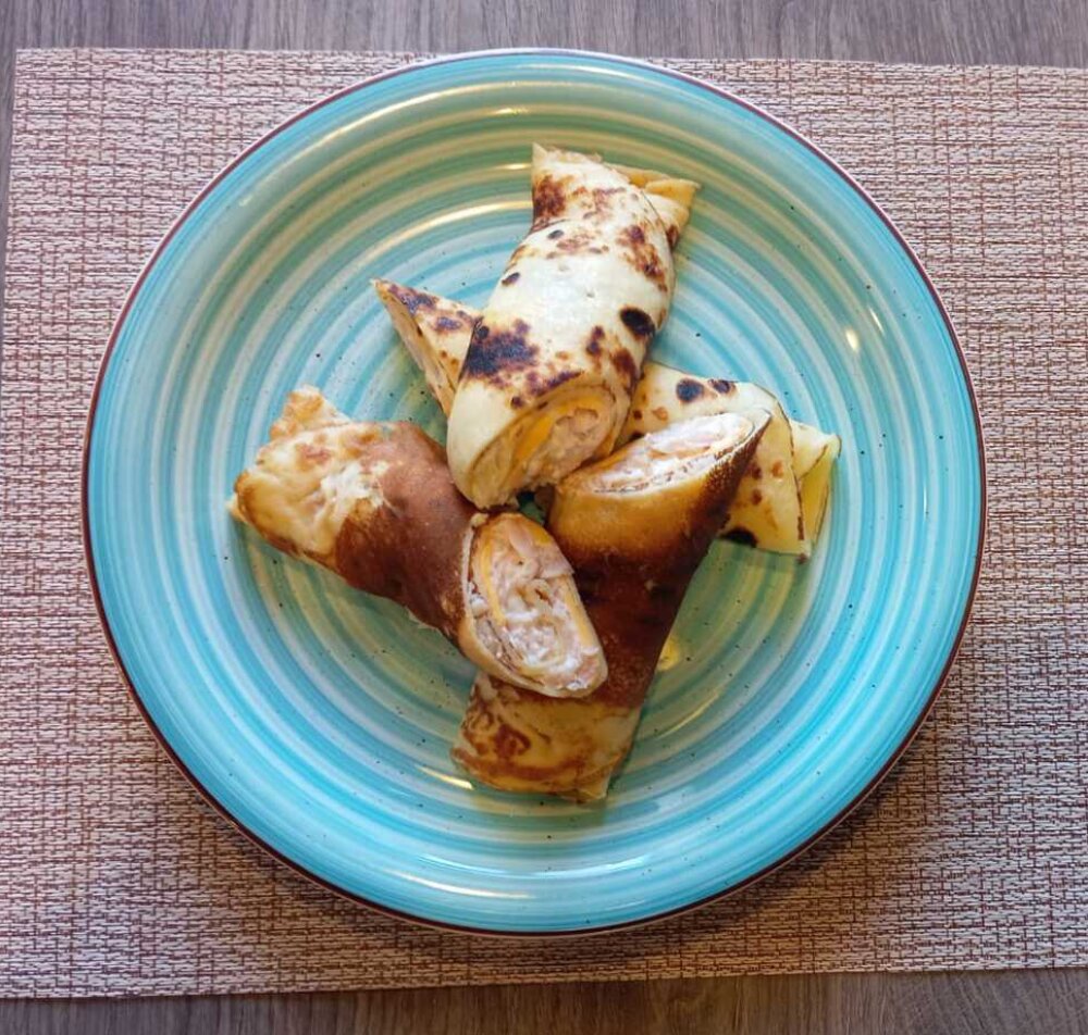 Ролл блинчики с ветчиной и сыром