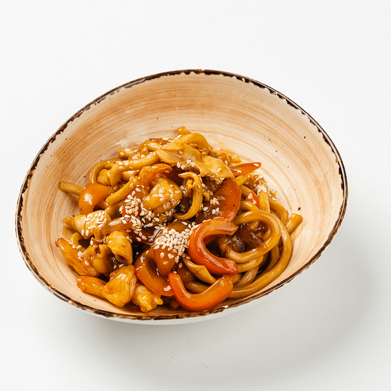 Вок с креветкой и кальмаром