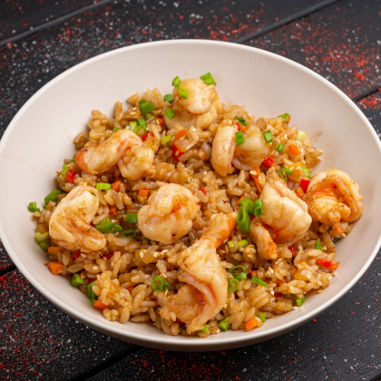 Тяхан с креветками