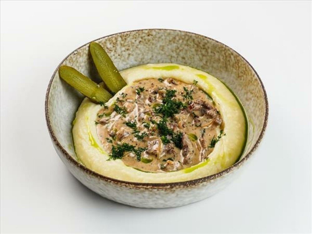 Бефстроганов с картофельным пюре