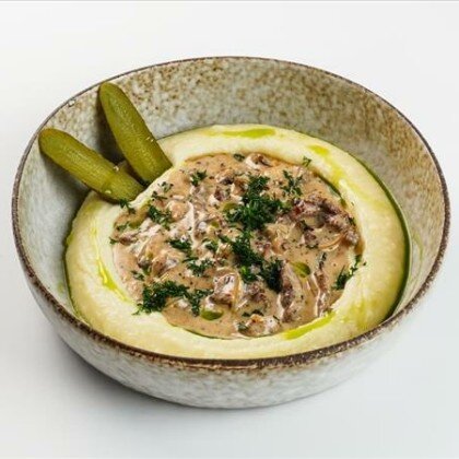 Бефстроганов с картофельным пюре