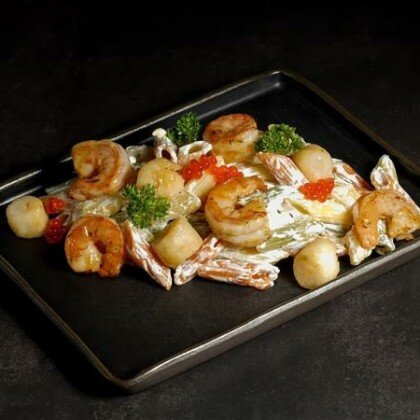 Пенне с морепродуктами