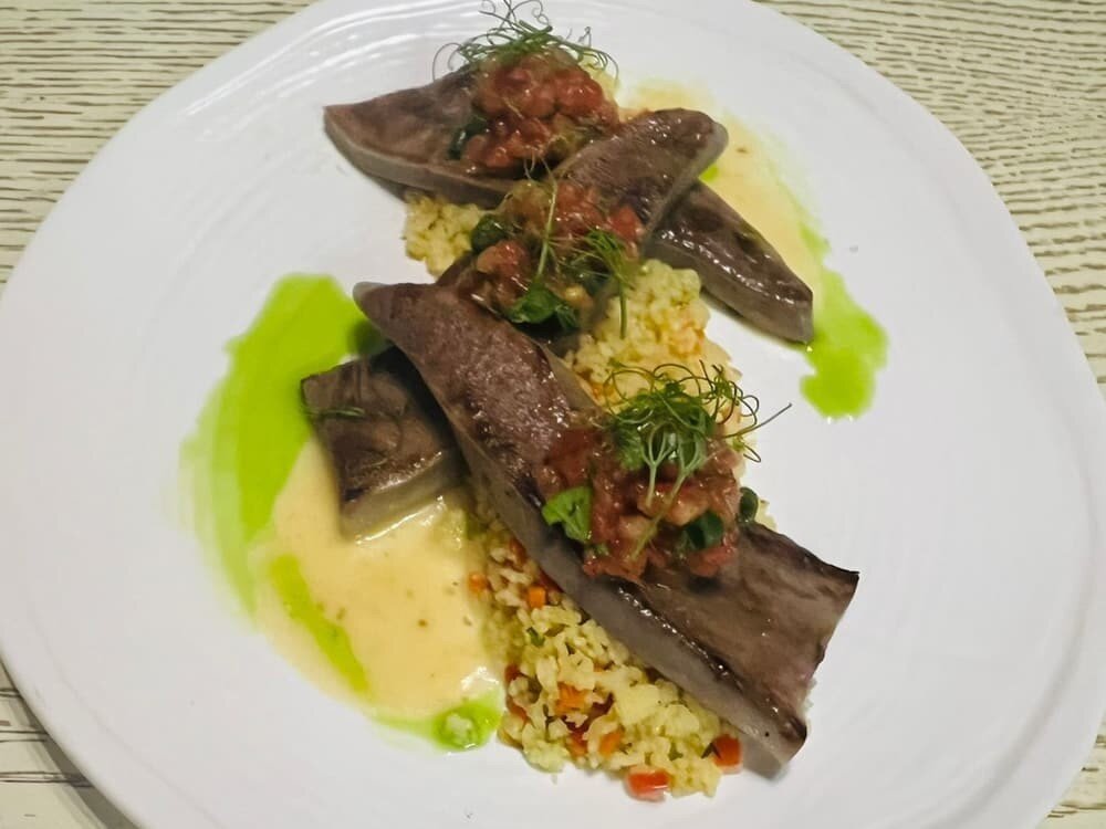 Говяжий язык с овощным кус-кусом