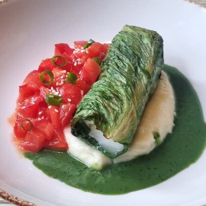 Филе палтуса с картофельным пюре