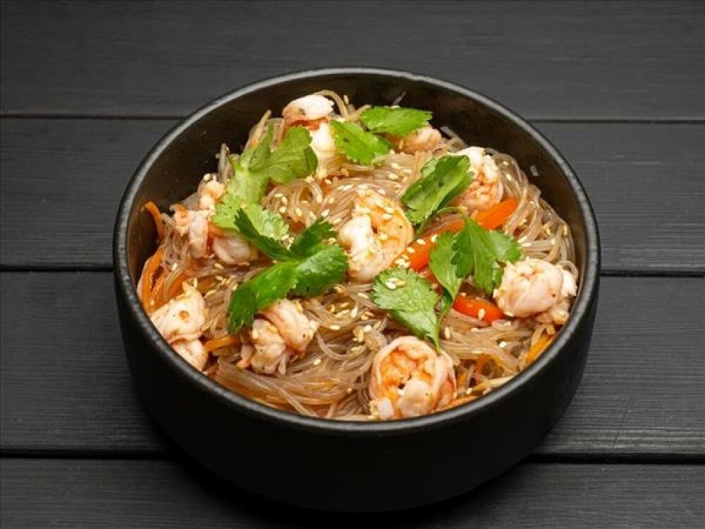 Фунчоза с креветками