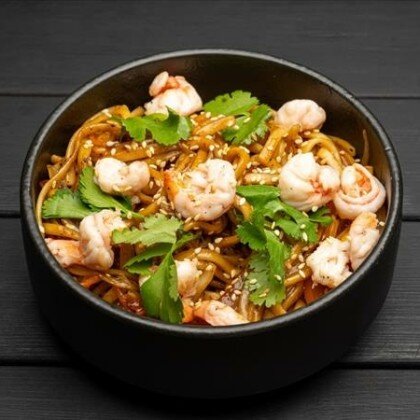 Удон с креветками