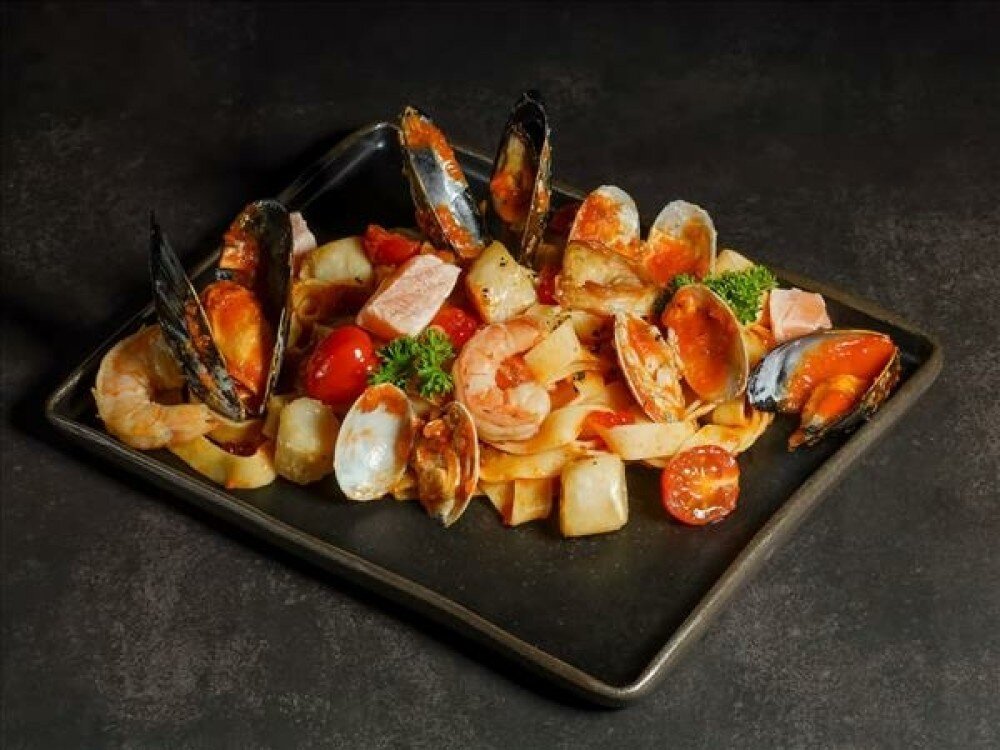 Феттуччине с морепродуктами