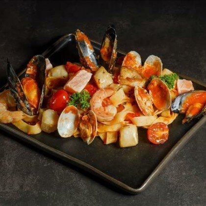 Феттуччине с морепродуктами