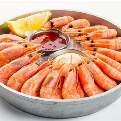 Креветки на льду