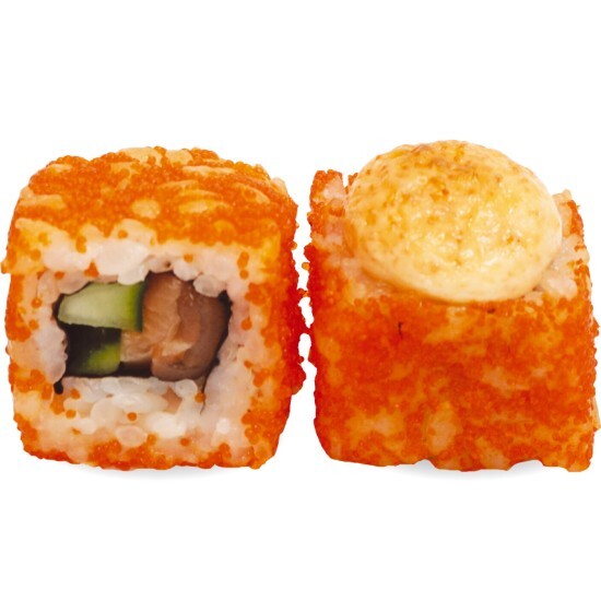 Ролл Калифорния с лососем запеченный