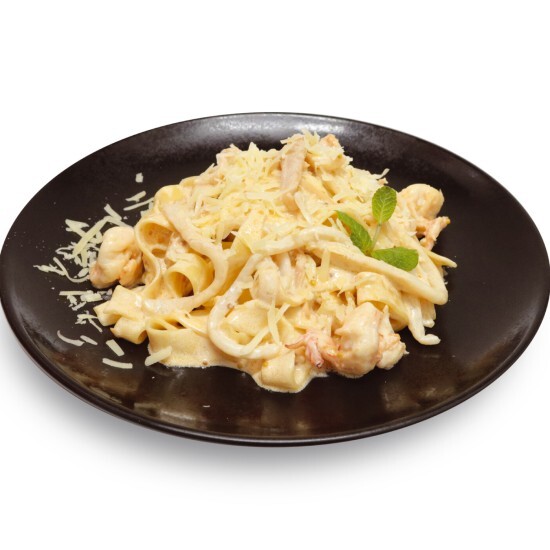 Паста Феттучини с морепродуктами