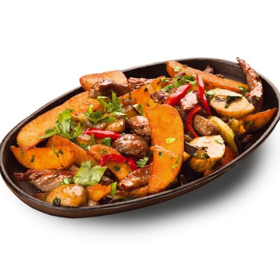 Сковорода с говядиной и овощами