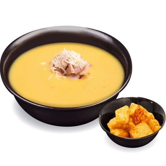 Гороховый суп-пюре с беконом