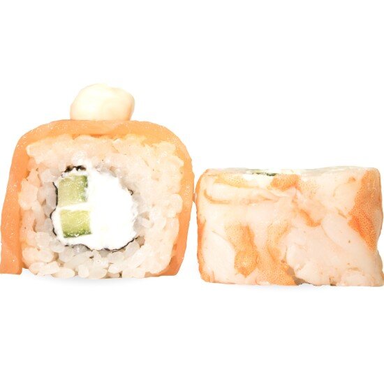 Ролл Филадельфия дуэт (лосось, креветка)