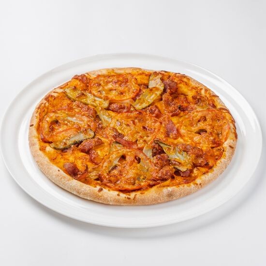 Пицца с охотничьими колбасками