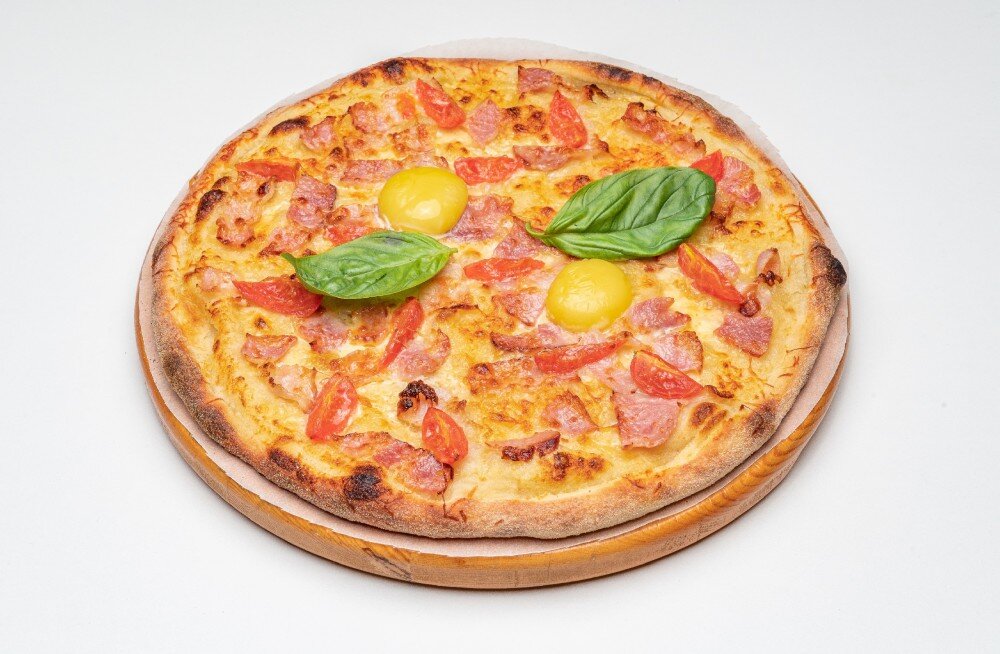 Пицца Карбонара с качоттой