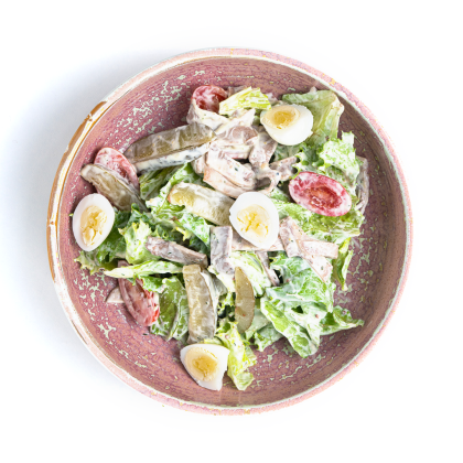 Язык и шампиньоны