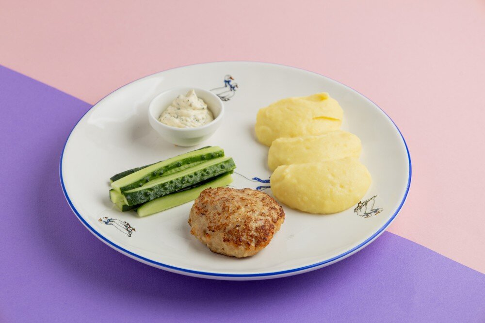 Куриная котлета с пюре