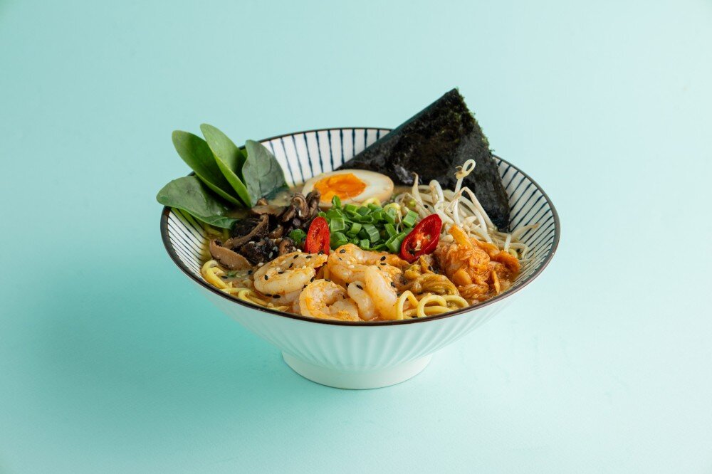 Рамен мисо кимчи с креветками