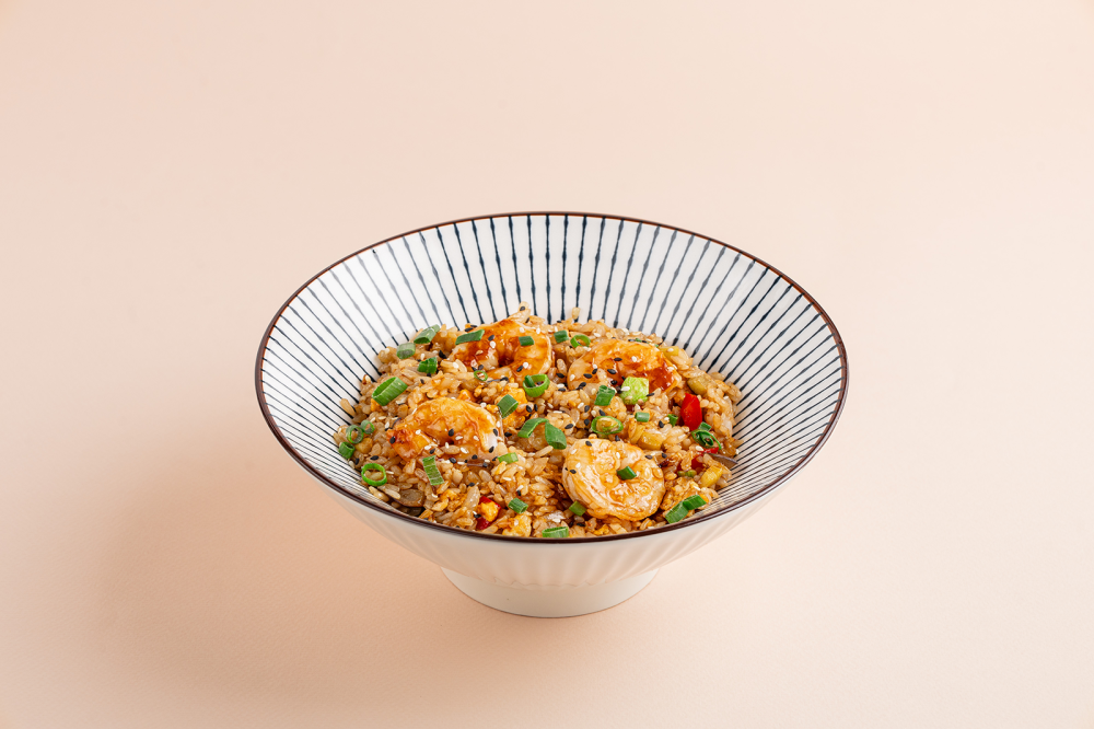 Вок Рис с креветками