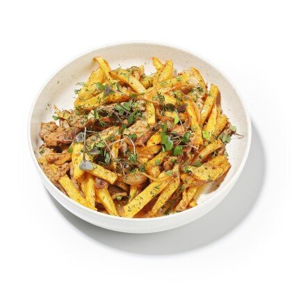 Картофель жареный со свининой